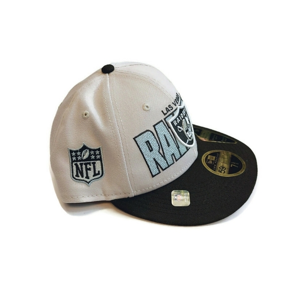 59Fifty New Era Size 7 5/8 Las Vegas Raiders Fitted Hat Cap Low Profile Curved - Picture 3 of 7